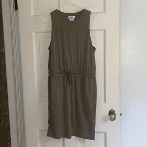 DKNY Army Green Sleeveless Midi Dress